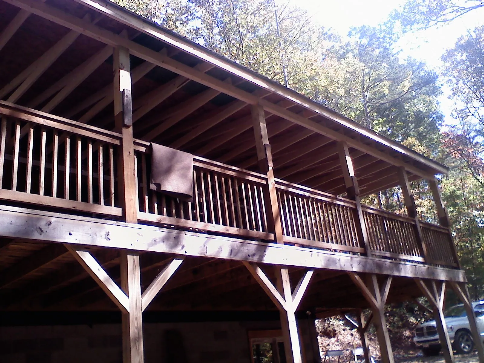 Timber framing under a new elevated porch and deck — Roof Leak Repair in Carmichael by Roofing Brothers